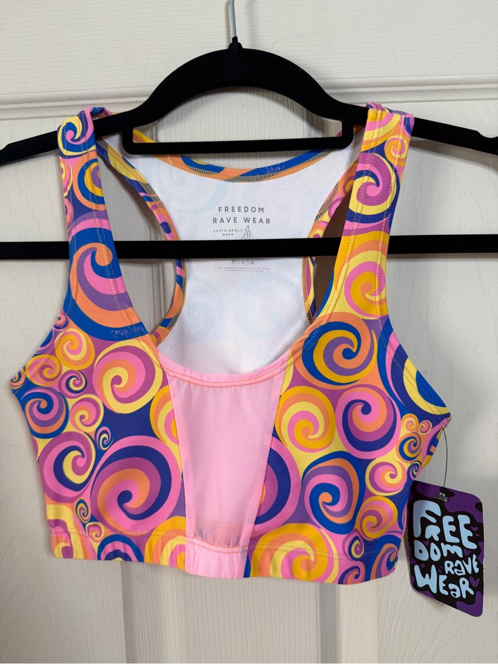 Freedom Rave Wear Sports Bra Groovy Collection Portal V Free Top Size Small NEW! - Picture 2 of 8